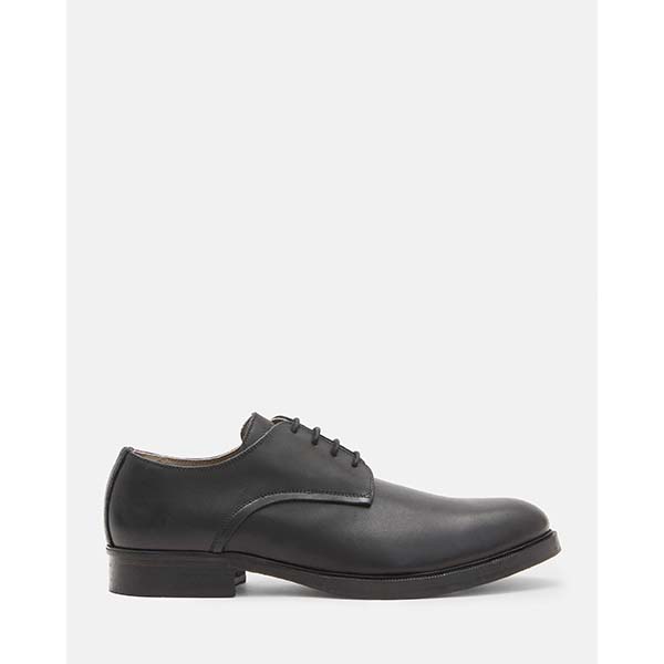 Allsaints Australia Mens Apollo Leather Derby Shoes Black AU68-435